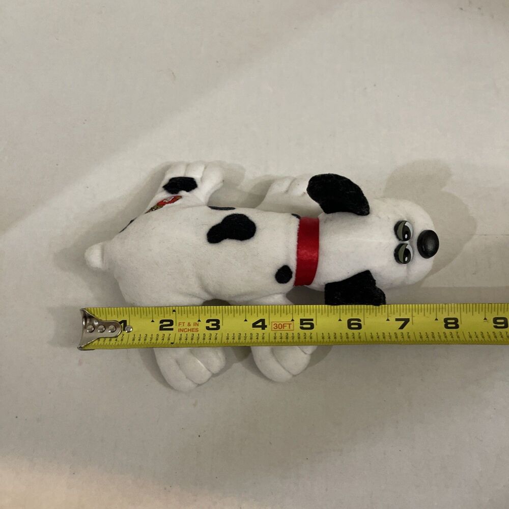 Vintage 1986 Pound Puppy Plush 7” Tonka White Black Spots Stuffed Animal Dog